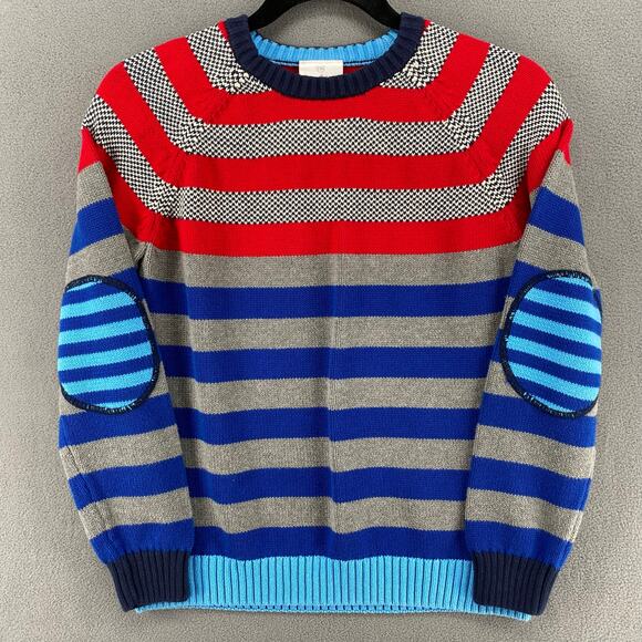 Hanna Andersson Other - Hanna Andersson Stripe Elbow Patch Cotton Pullover Sweater Kids 150‎ / 12 US
